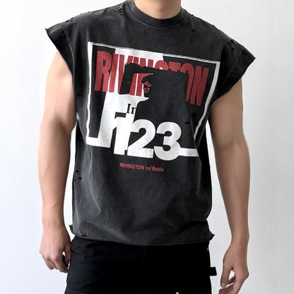 Rivington 123 Distressed Washed Black T-Shirt