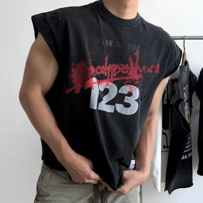 Fear of God 123 Distressed Washed Black T-Shirt