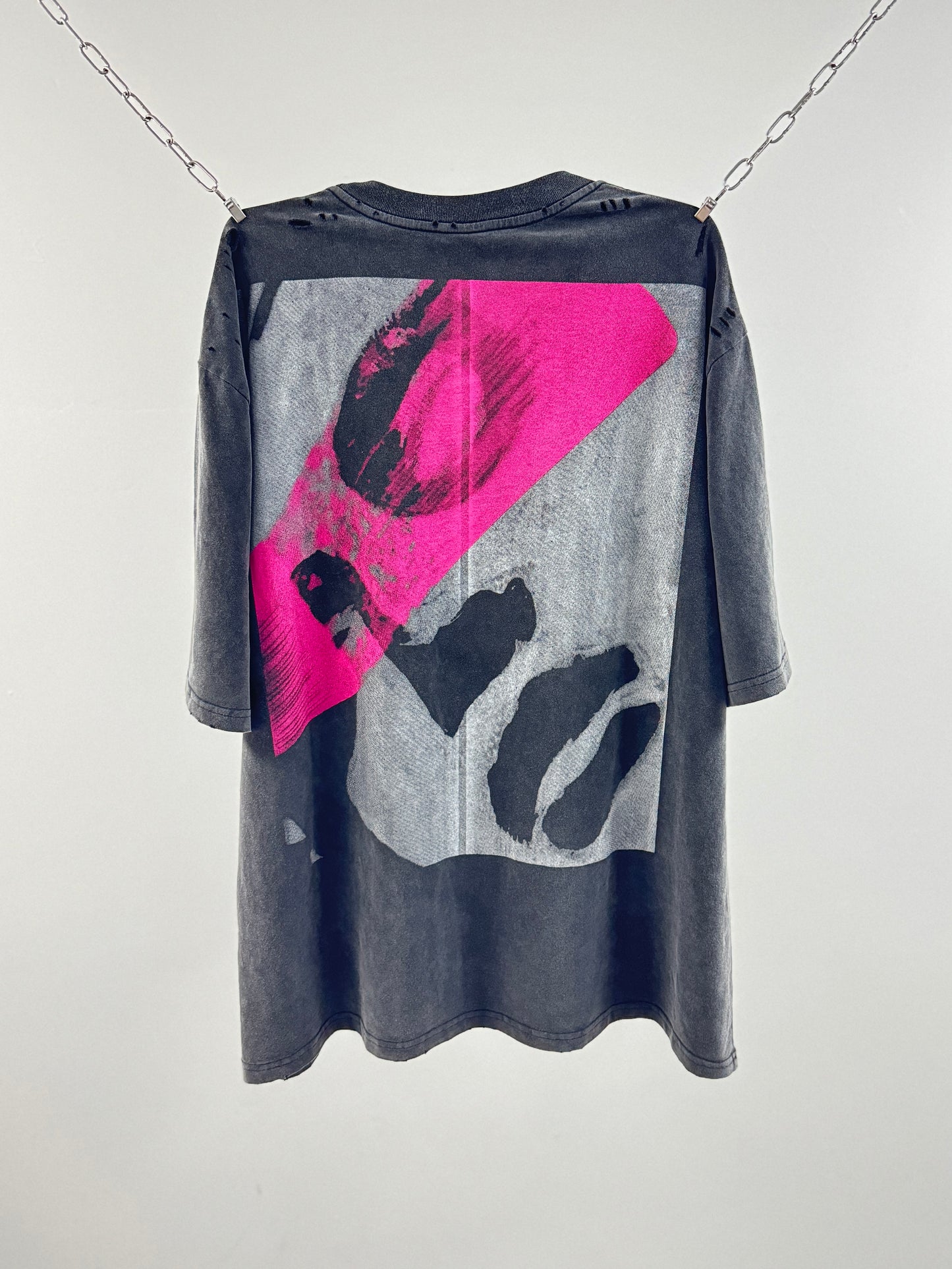 AMORE Graphic Oversized Washed Black T-Shirt
