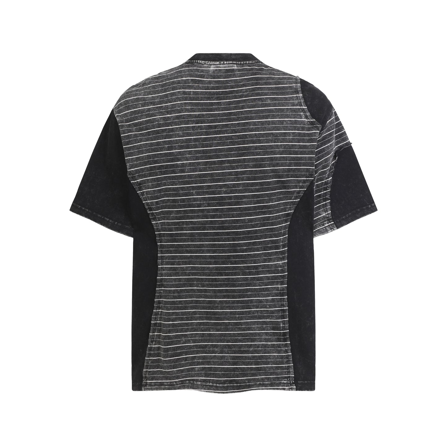 Acid Wash Striped Panel Oversized T-Shirt