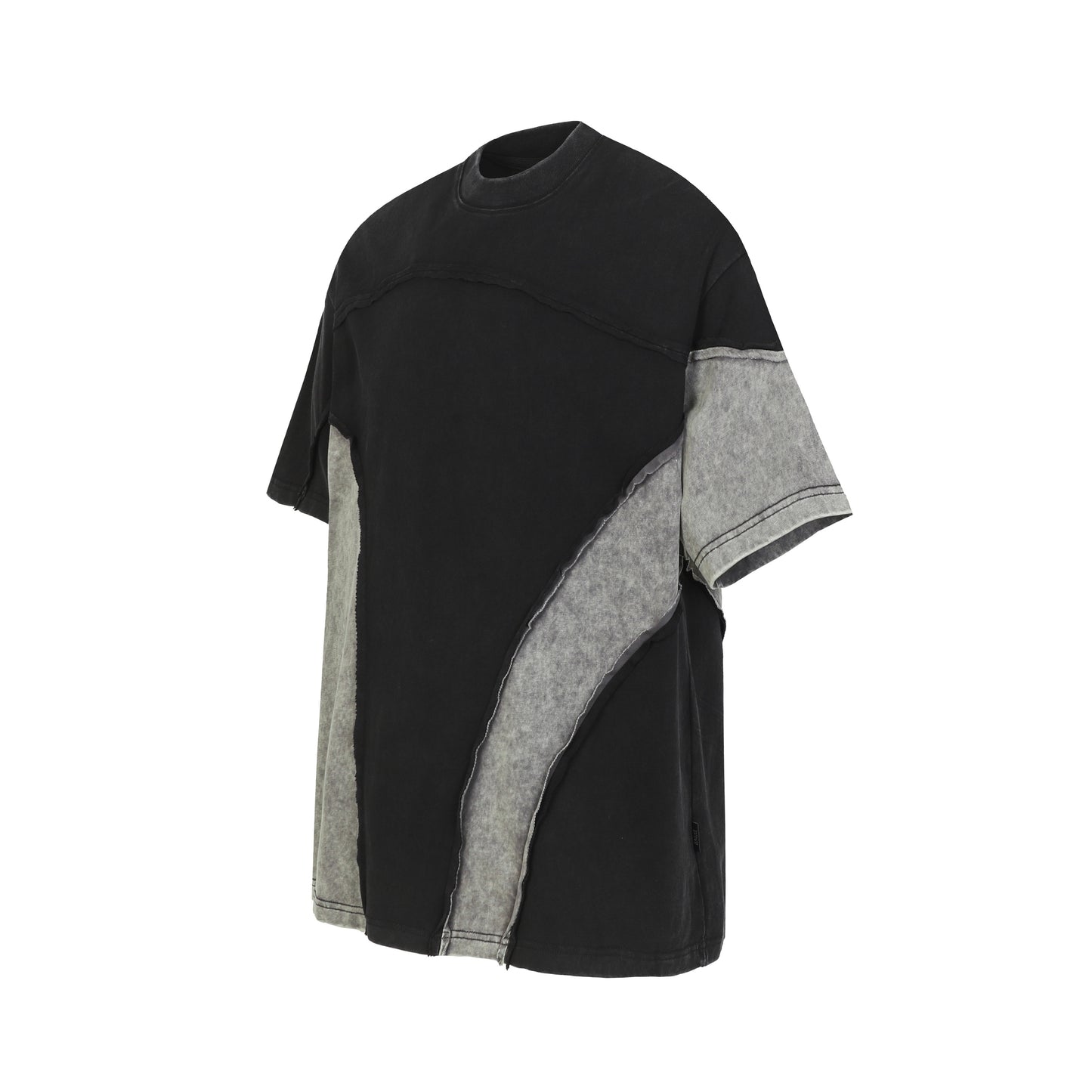 Acid Wash Panelled Oversized T-Shirt