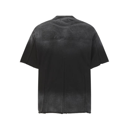 Washed Black Panel Seam Oversized T-Shirt