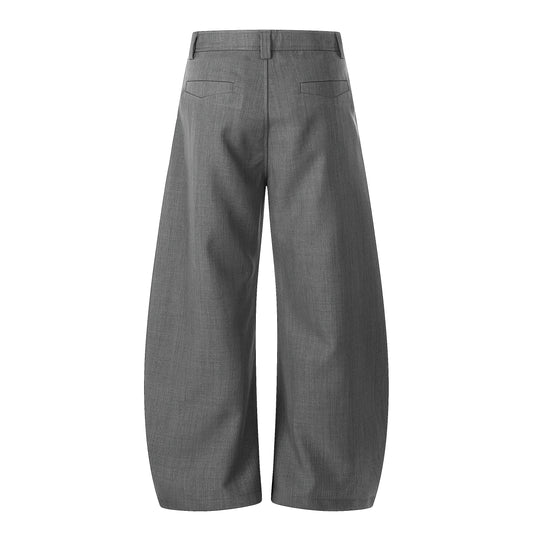 Charcoal Curved Seam Wide-Leg Trousers