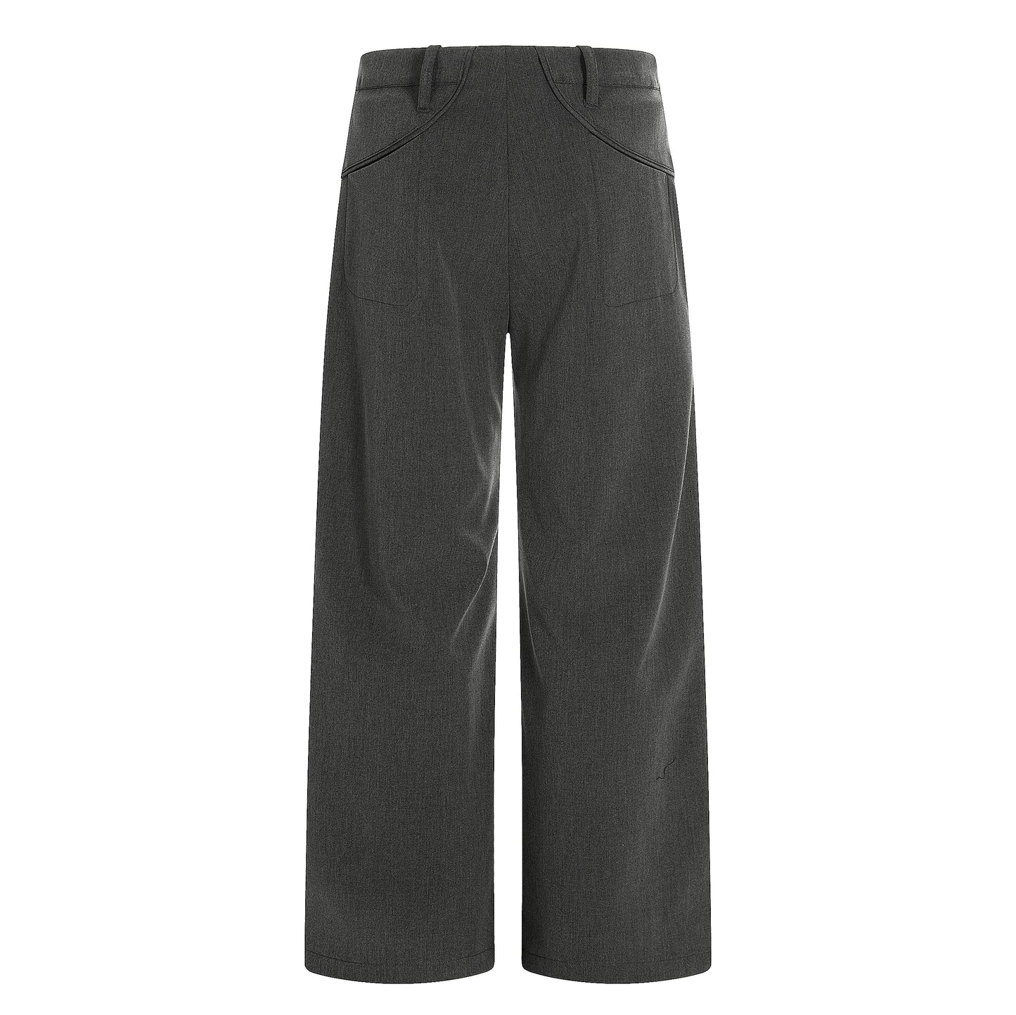 Charcoal Wide-Leg Tailored Trousers