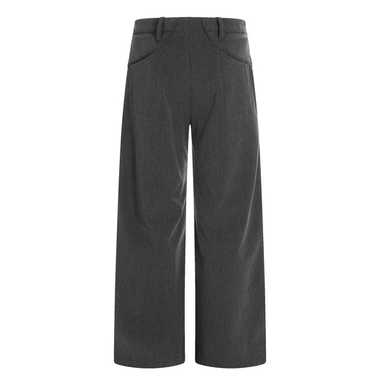 Charcoal Wide-Leg Tailored Trousers