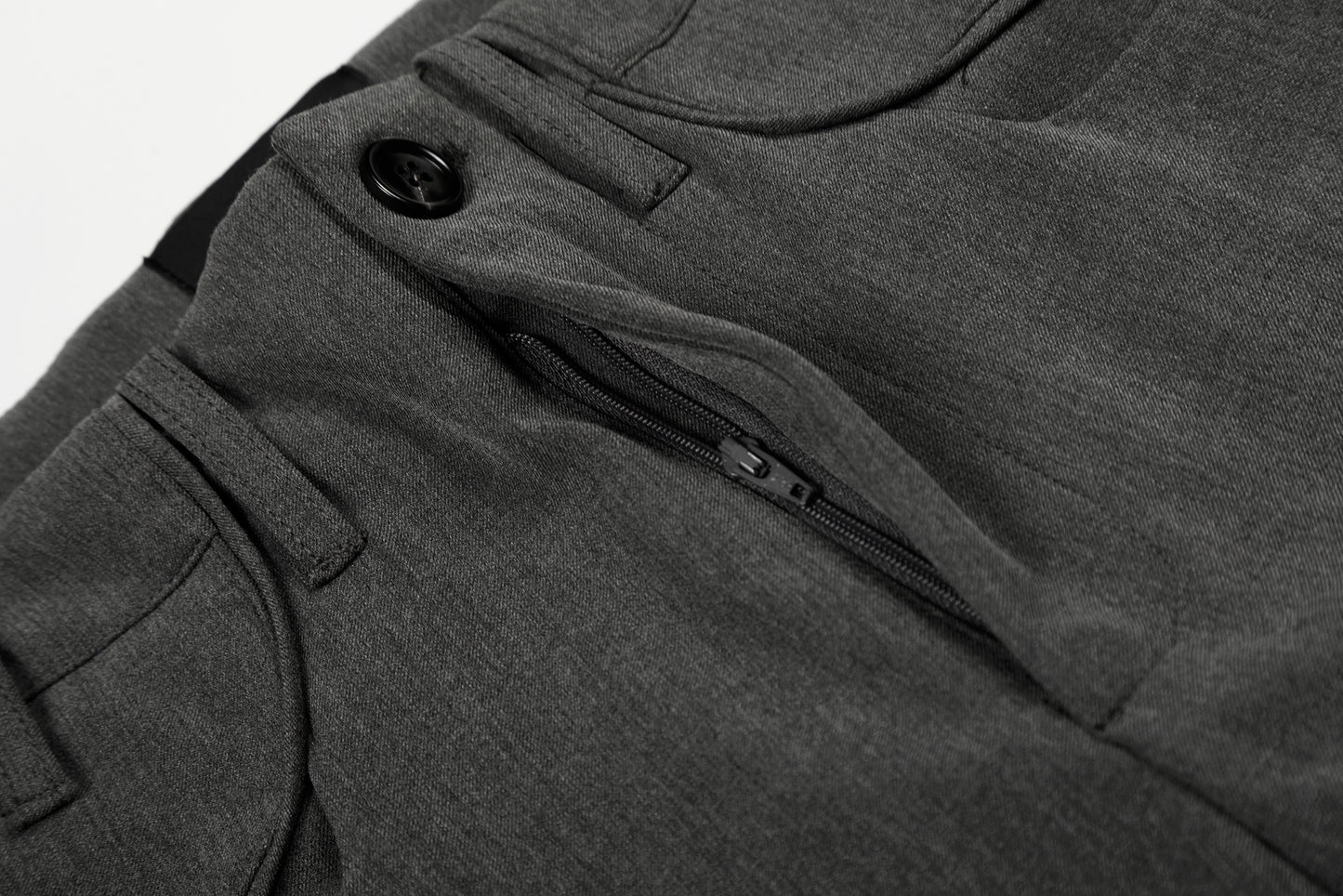 Charcoal Wide-Leg Tailored Trousers