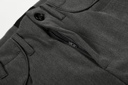Charcoal Wide-Leg Tailored Trousers