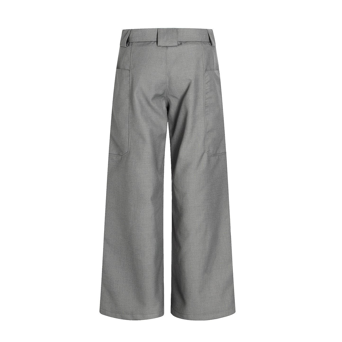Grey Belted Utility Flared Trousers