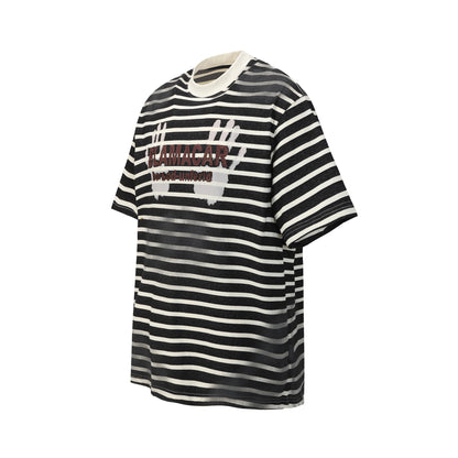 Vintage Stripe Graphic Oversized T-Shirt