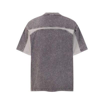 Acid Wash Curved Panel Oversized T-Shirt