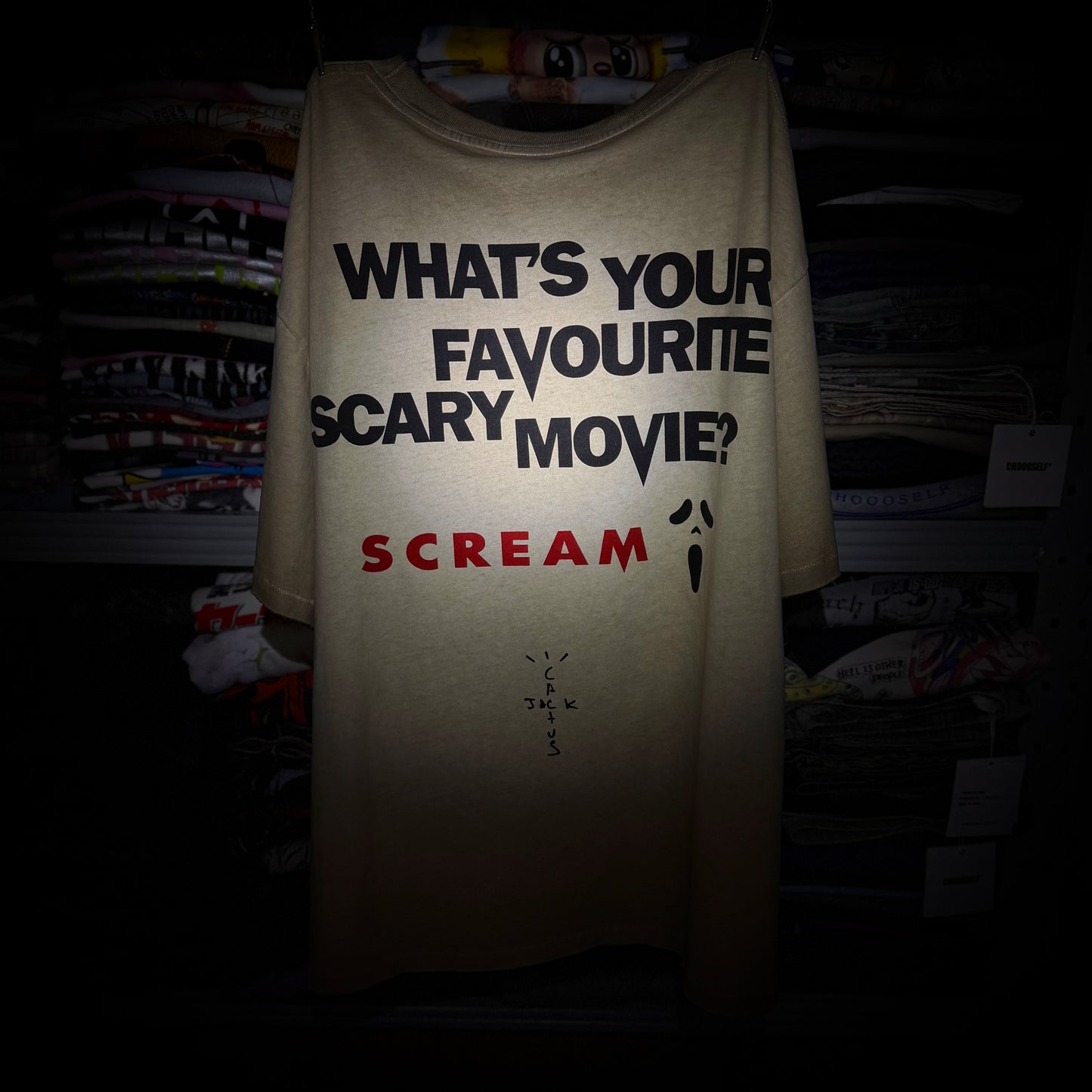 Scream Mask Vintage Graphic Oversized T-Shirt