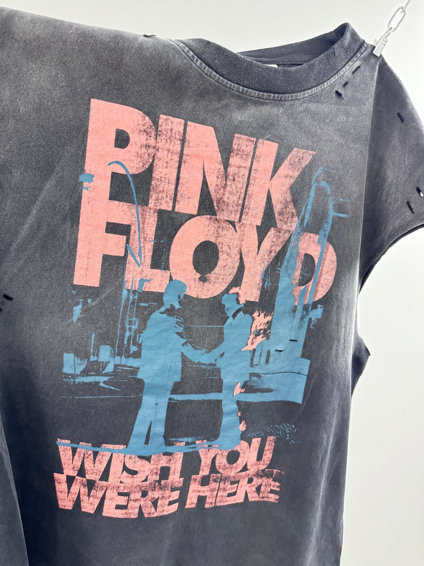 Pink Floyd Distressed Washed Black Oversized T-Shirt