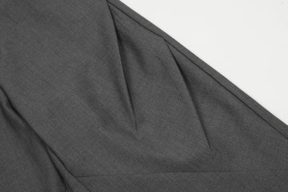 Grey Curved Seam Wide-Leg Trousers