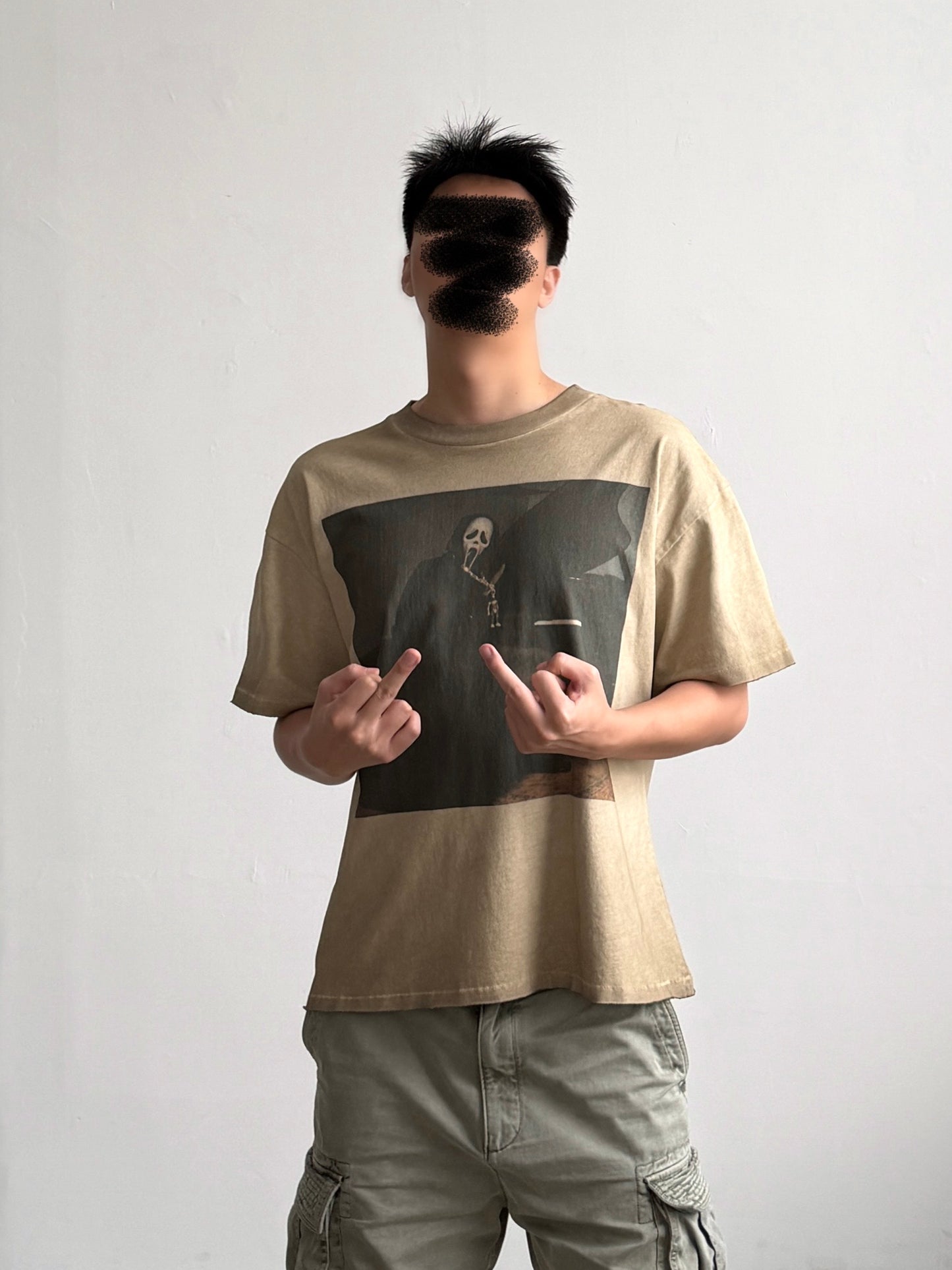 Scream Mask Vintage Graphic Oversized T-Shirt