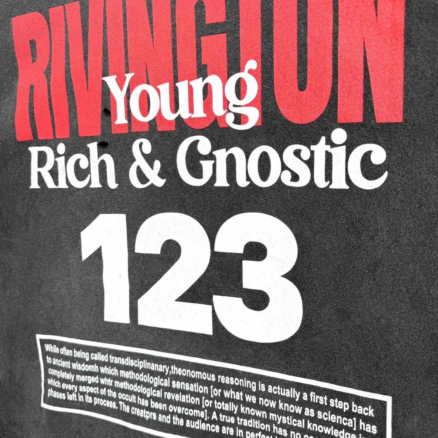 Rivington 123 Distressed Washed Black T-Shirt