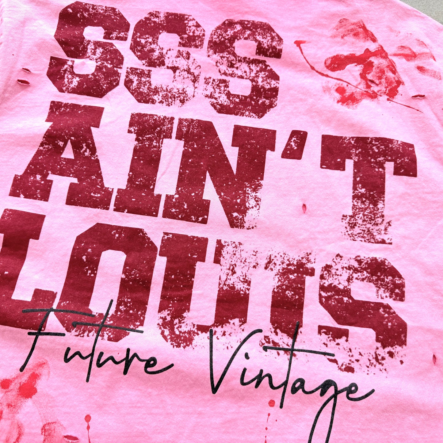 Saint Louis Distressed Pink Oversized T-Shirt