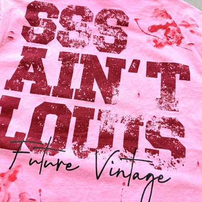 Saint Louis Distressed Pink Oversized T-Shirt
