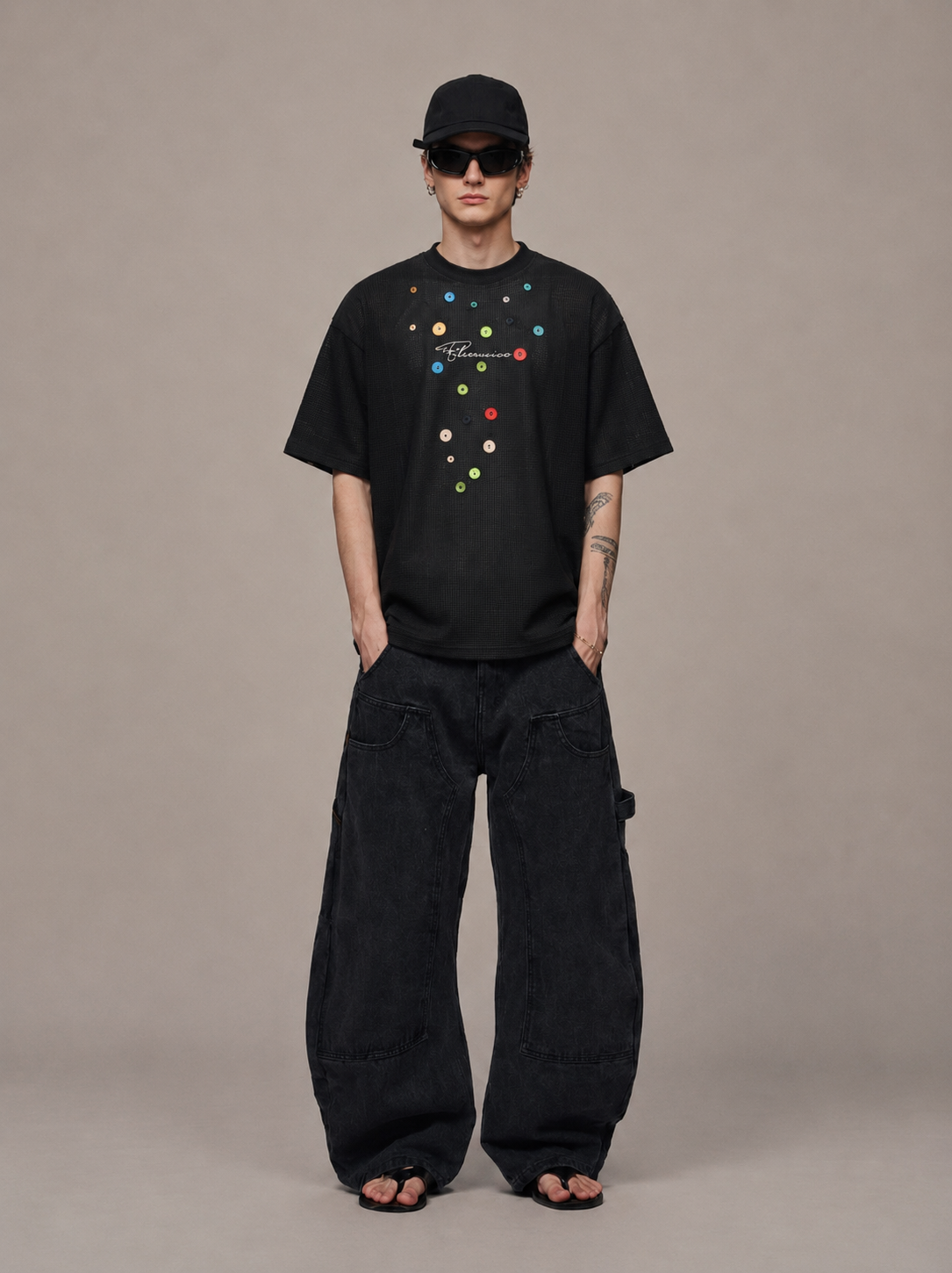 Waffle Button Tee