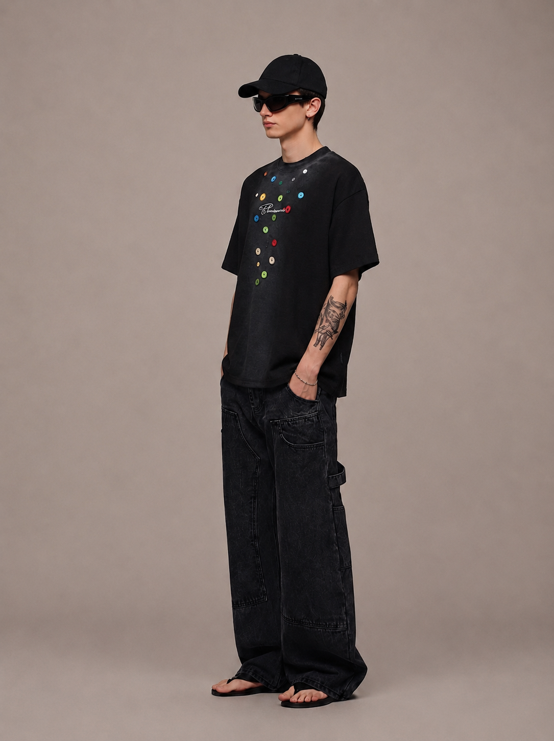 Waffle Button Tee
